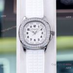 Best Replica Patek Philippe Aquanaut Lady Watches Diamond Bezel Silver Case